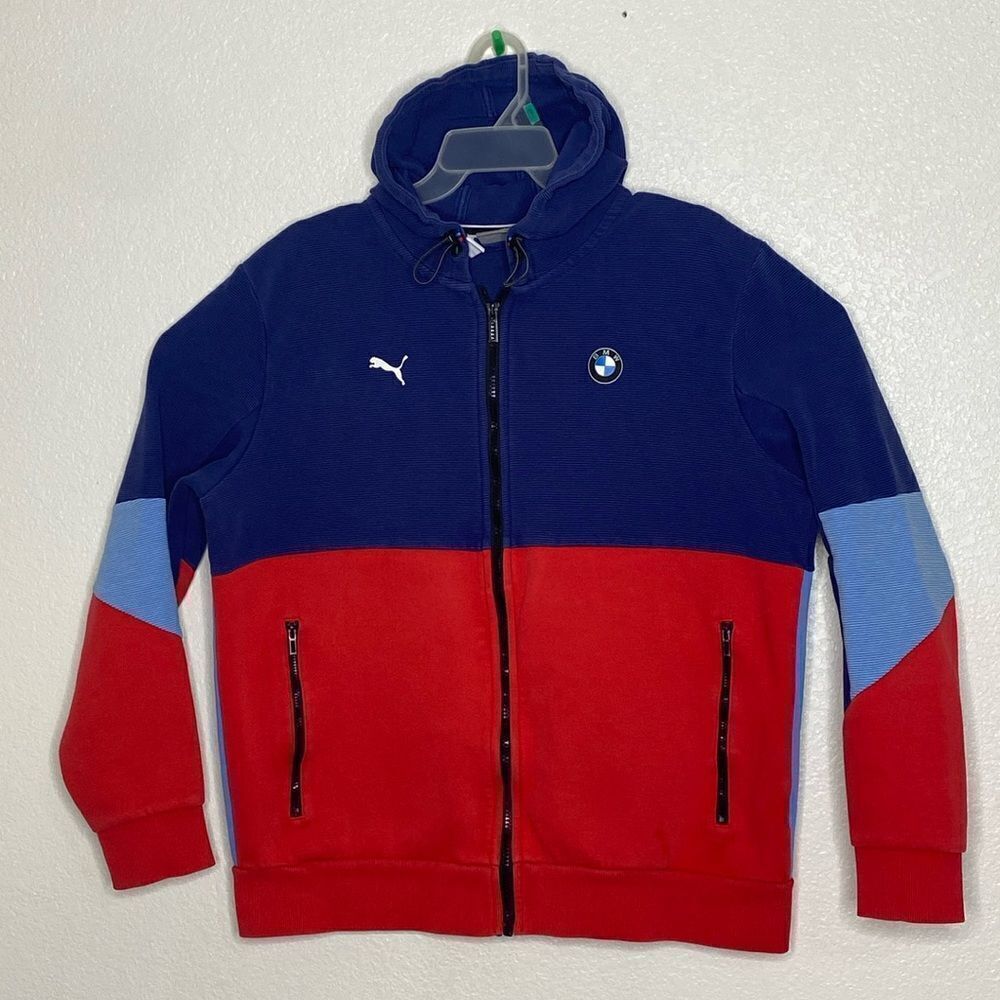 PUMA x BMW Men’s Full Zip Blue/Red Hoodie Size L
